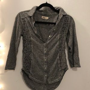 Gray button down